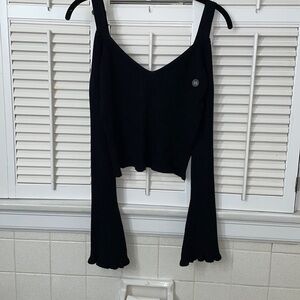 Pac Sun LA HEARTS black flare top v neck long sleeve